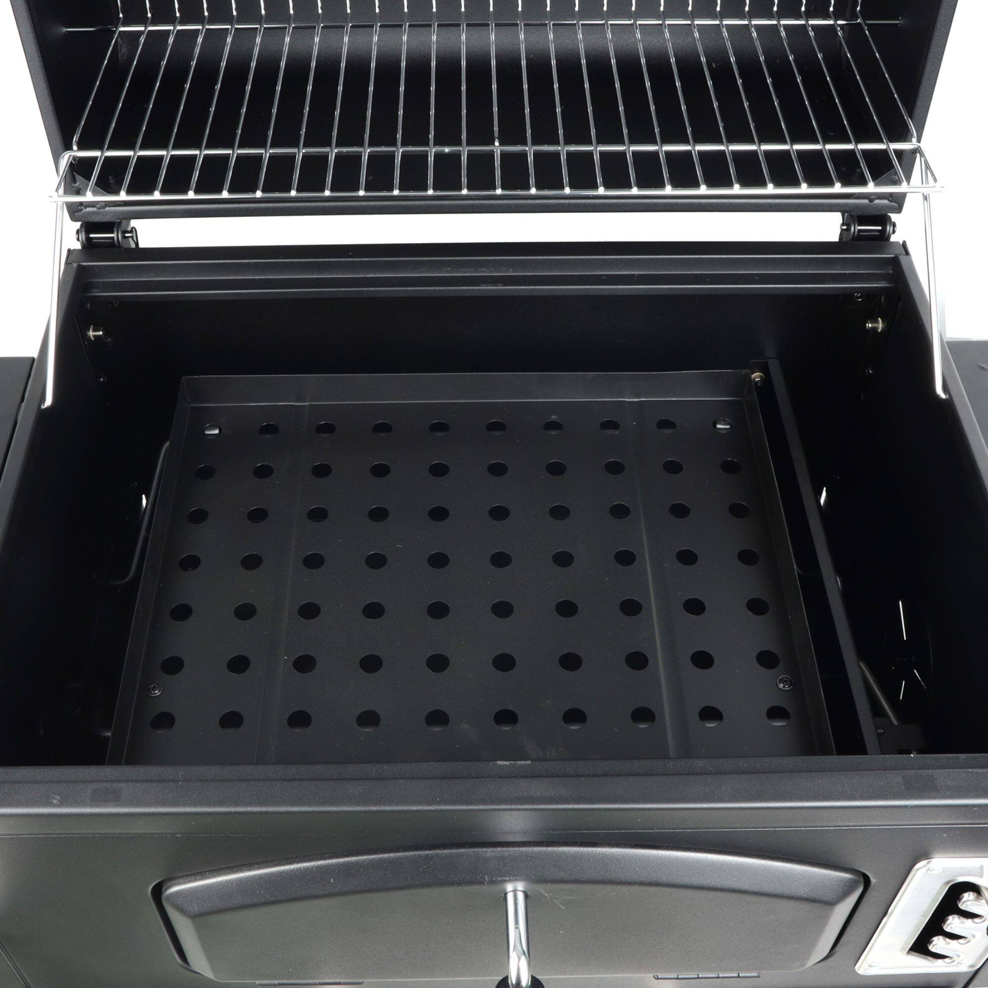 Alt View 4. Grill Boss - Grill Boss 24 Inch Charcoal BBQ Grill, Side Shelves, Built In Thermometer, Black - Black.