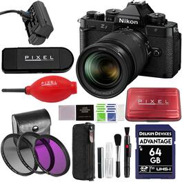 Zf Mirrorless Camera with 24-70mm f/4 Lens with Advanced Accessories and Travel Bundle | 1772 | nikon zf 24-70mm f/4 - Black