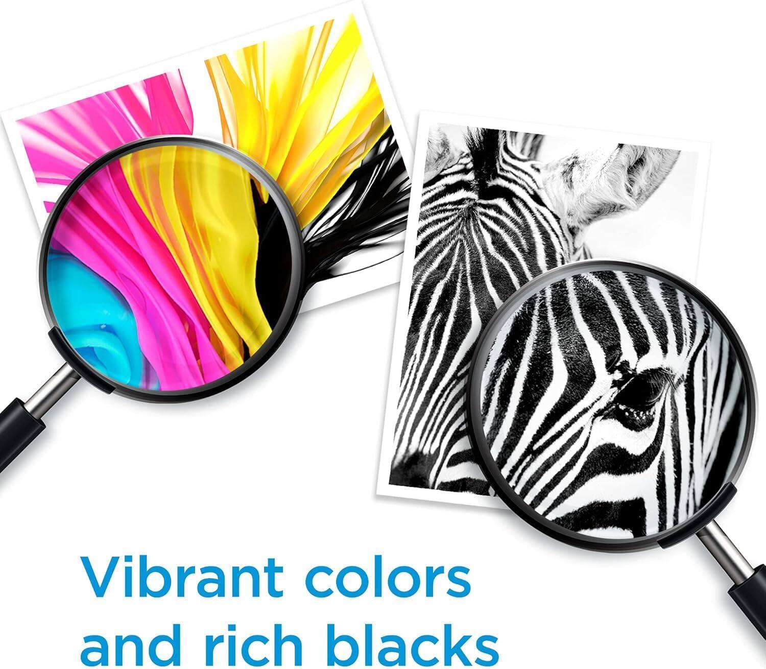 Vibrant colors and rich blacks
