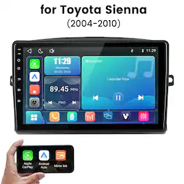 Junsun - Linux System carplay Android auto Mirror Link For Toyota Sienna 2004-2010 Car Stereo Radio GPS Navi WIFI BT RDS FM - Black