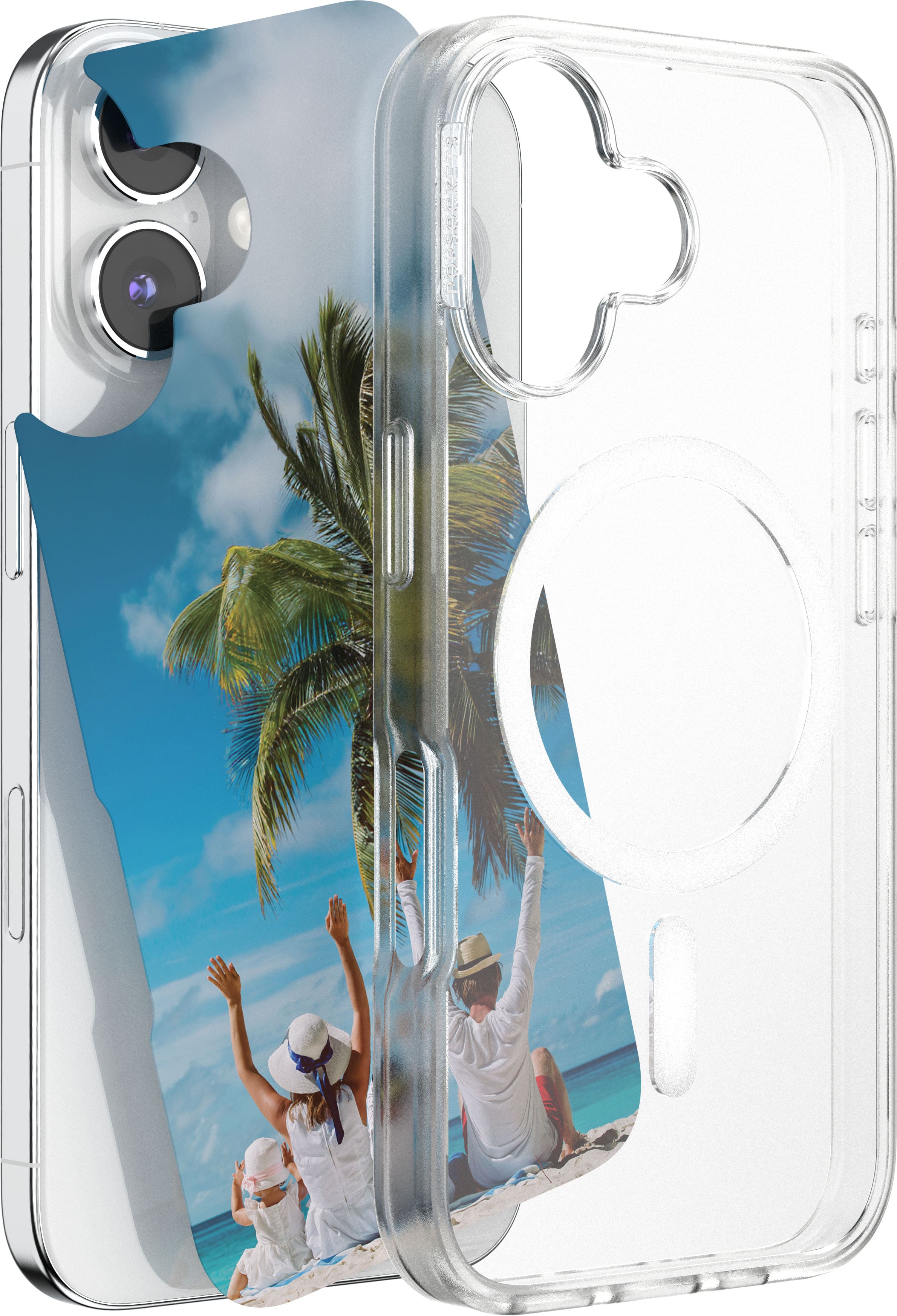 PopSockets - MagSafe PopCase for iPhone 16 Case with Customizable Graphic Case Insert (digital code) - Clear - Front_Zoom