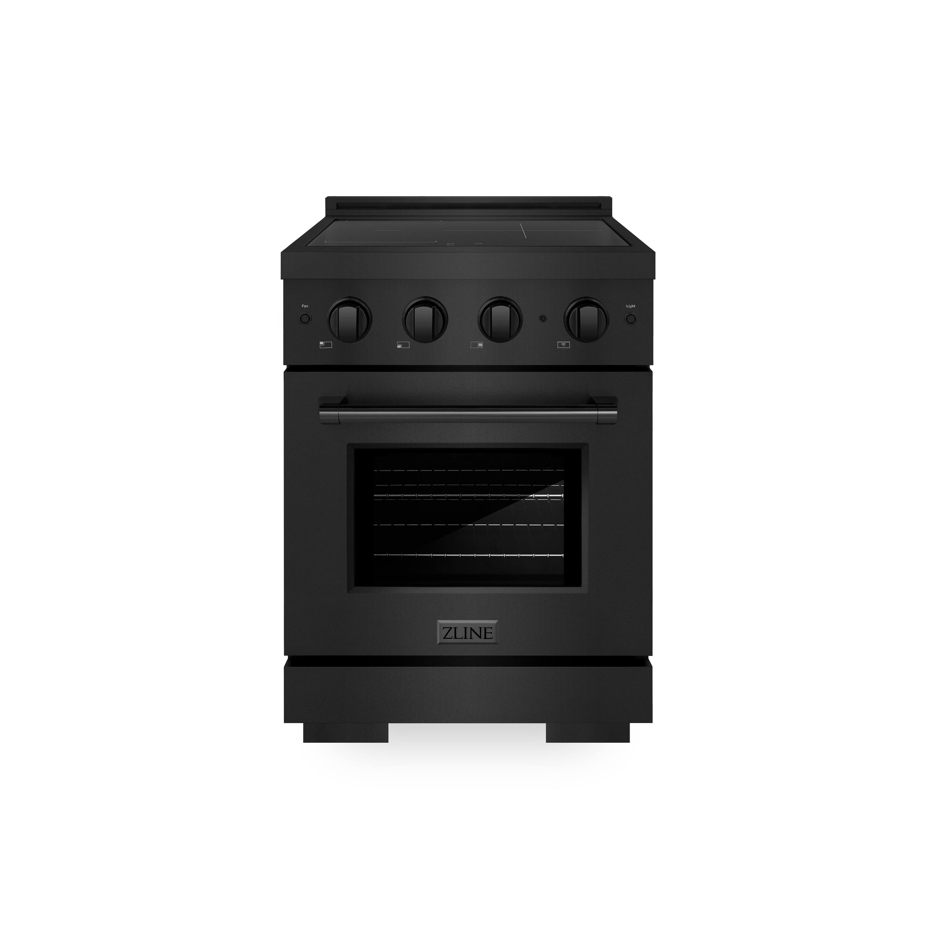 ZLINE - 24 in. 3.2 cu. ft. Paramount Freestanding Induction Range with 3 Burners and Electric Oven - Black Stainless Steel price history on PriceWatchPro