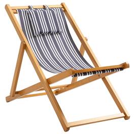Resenkos - Patio Lounge Chair, Reclining Lounger, Folding Beach Chair With Adjustable Backrest - White, Gray