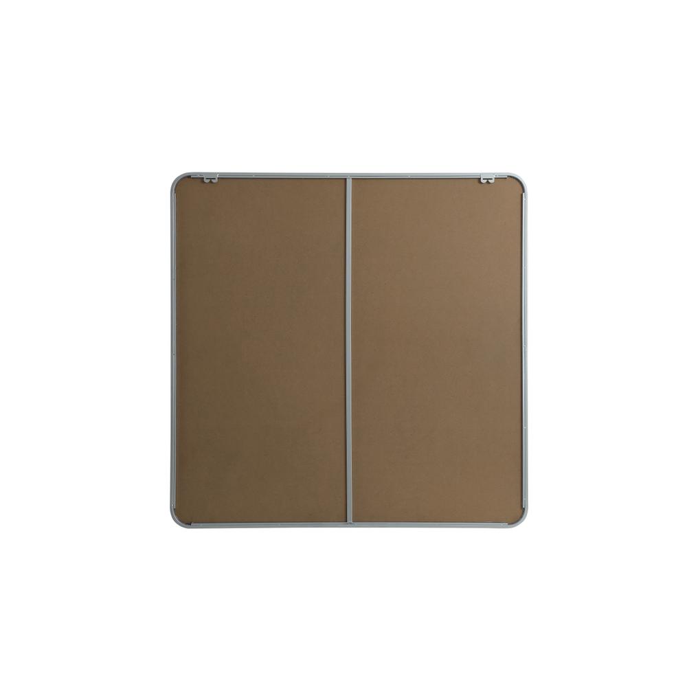 Angle. Elegant Decor - Soft corner metal square mirror 42x42 inch in Silver - Silver.