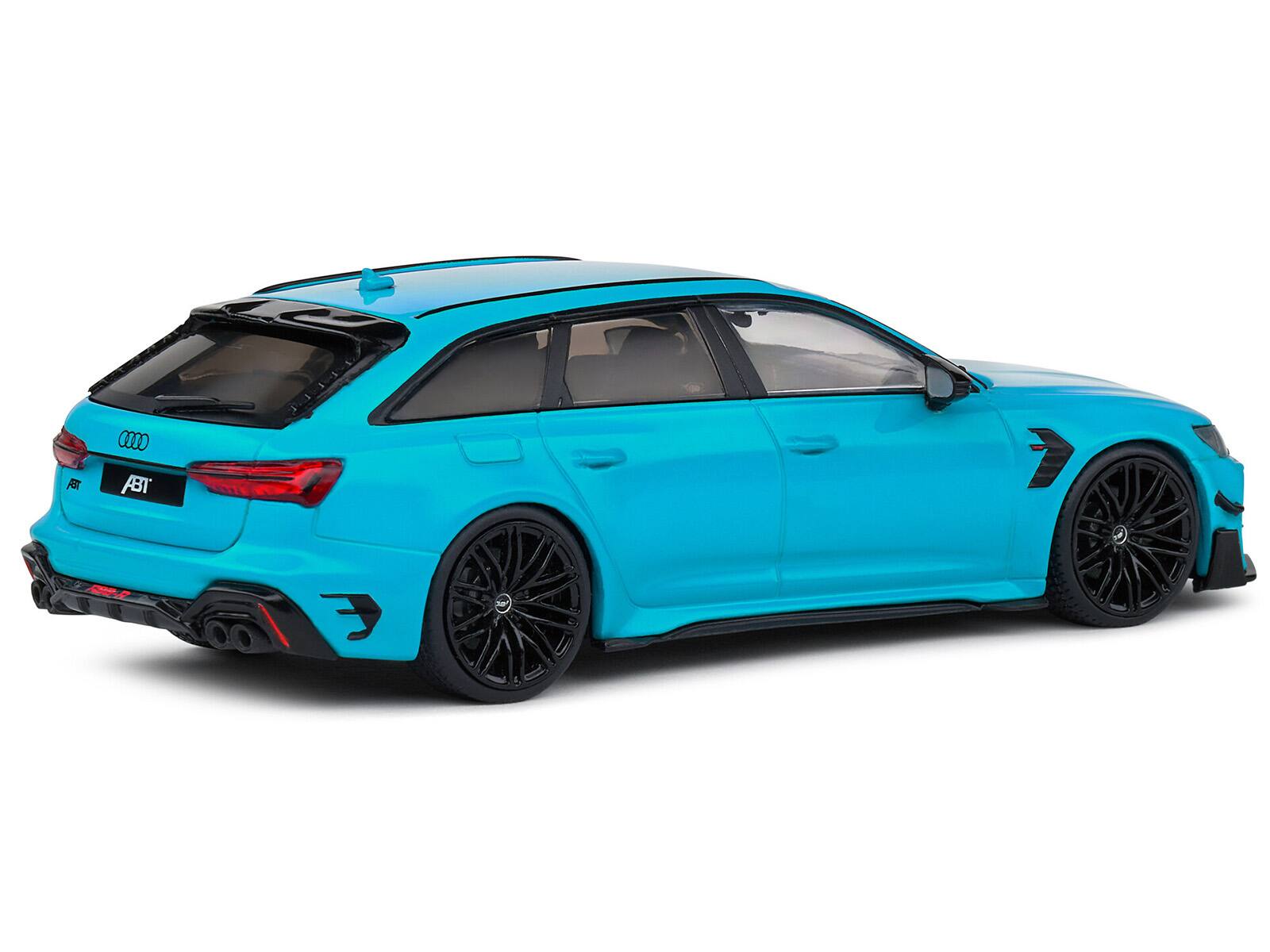 Left. Solido - 2022 Audi ABT RS 6-R Miami Blue 1/43 Diecast Model Car by Solido - Blue.
