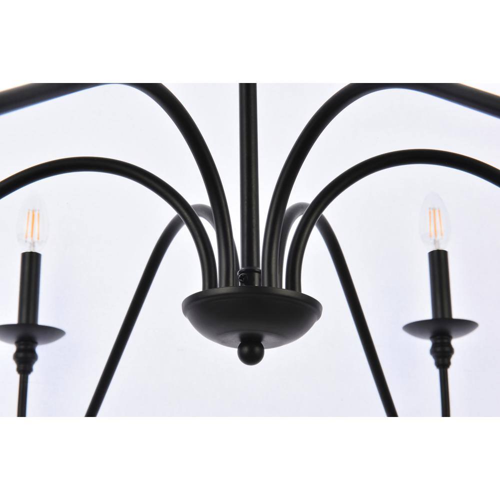 Alt View 2. Living District - Rohan 42 inch chandelier in matte black - Matte Black.