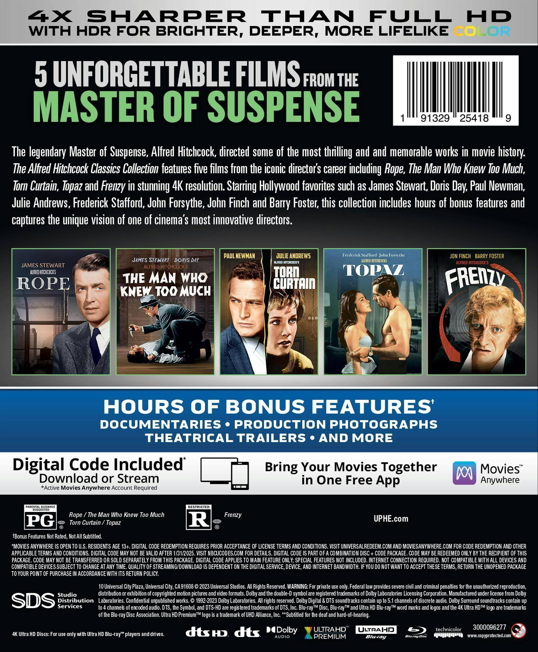 Back. The Alfred Hitchcock Classics Collection   - 4K Blu-Ray.