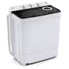 Front. Costway - Costway Portable Washing Machine, 17.6lbs Compact Washer Spinner Combo with Pump Drain - White + Grey.