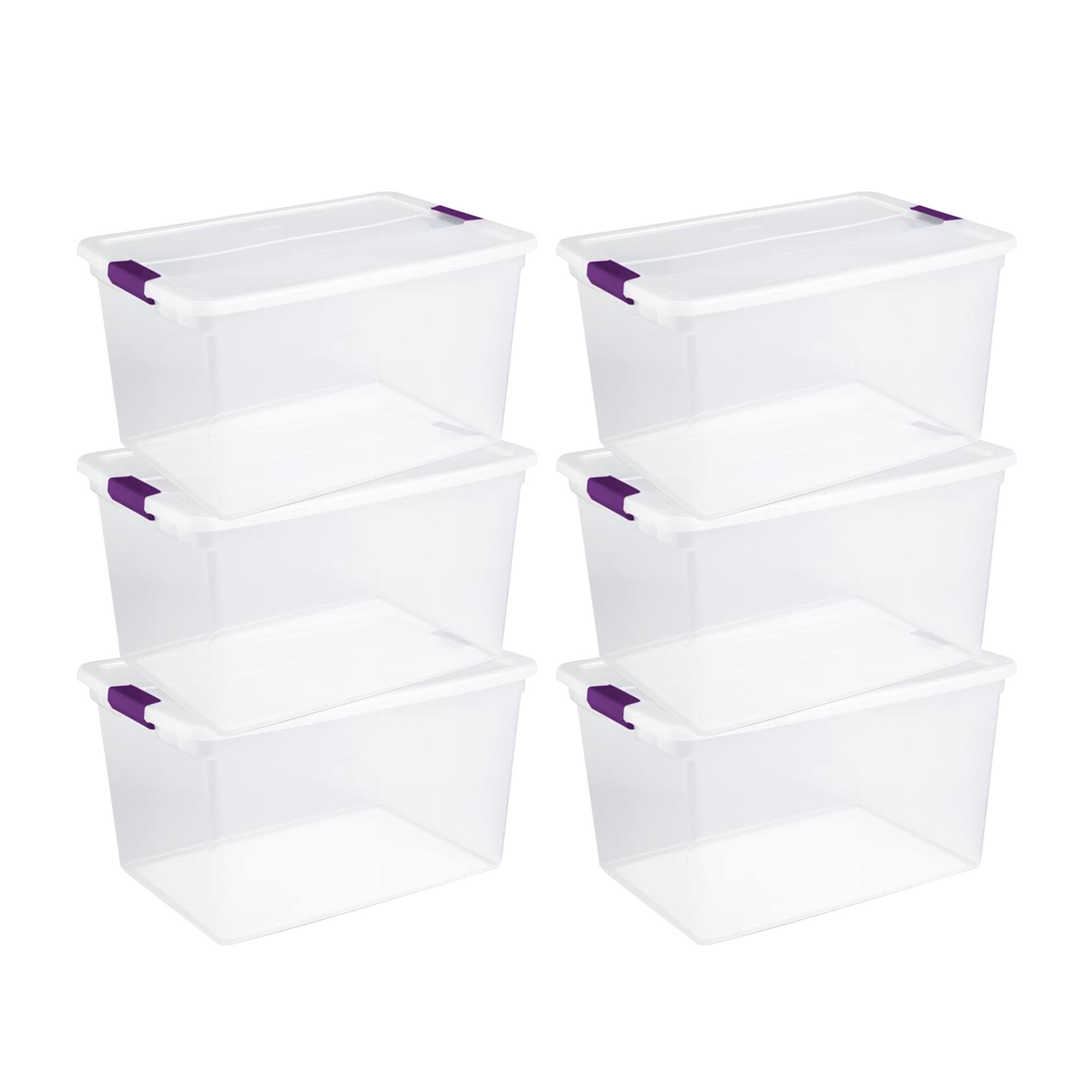 Alt View 3. Sterilite - Sterilite 64 Qt Clear Storage Tote, 6 Pack, and 66 Qt Clear Storage Tote, 6 Pack - Clear.