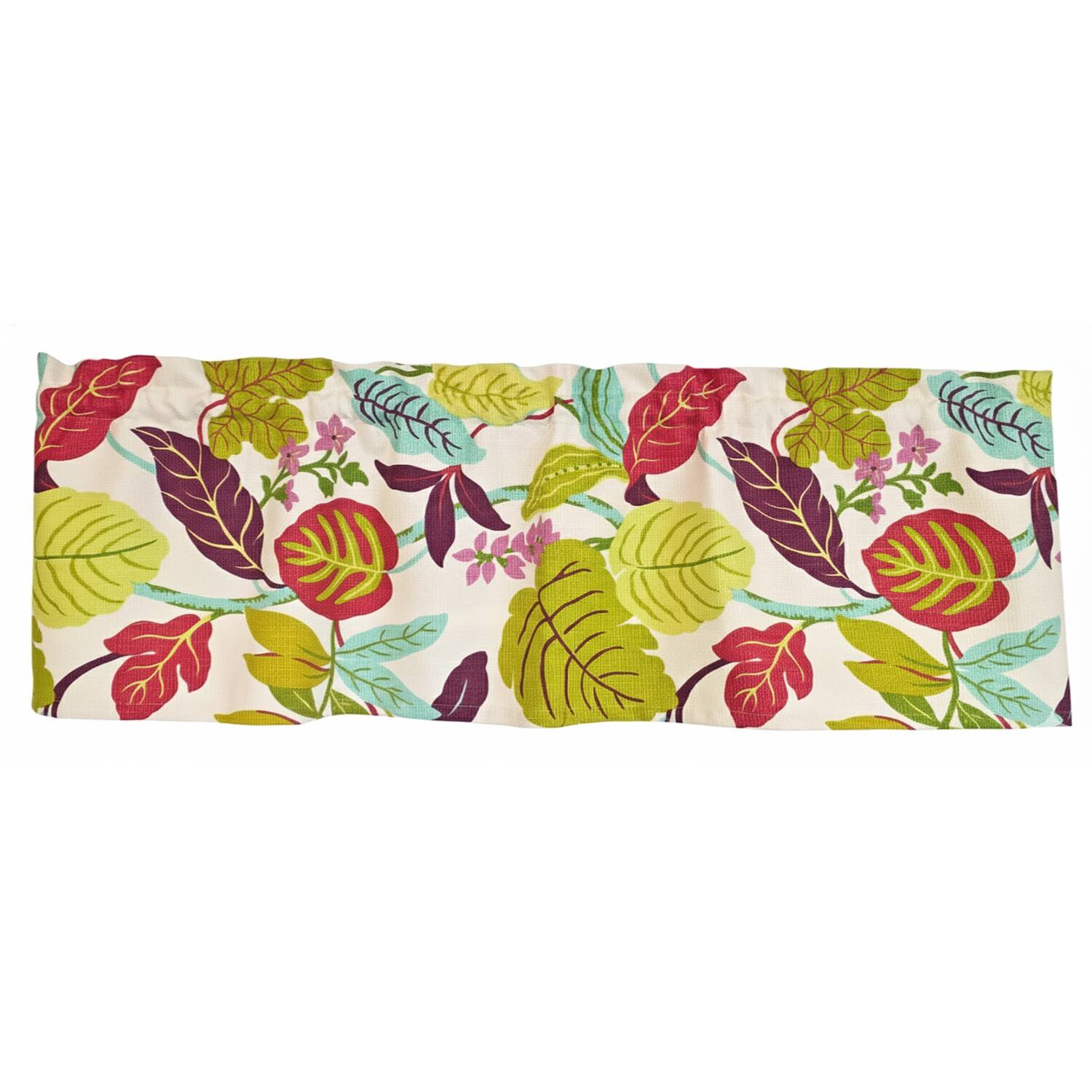 Left. RLF Home - RLF Home 100% Cotton High Quality Antonia Tailored Window Valance with 1.5" Rod Pocket 50" W X 12" L Spring - Spring.