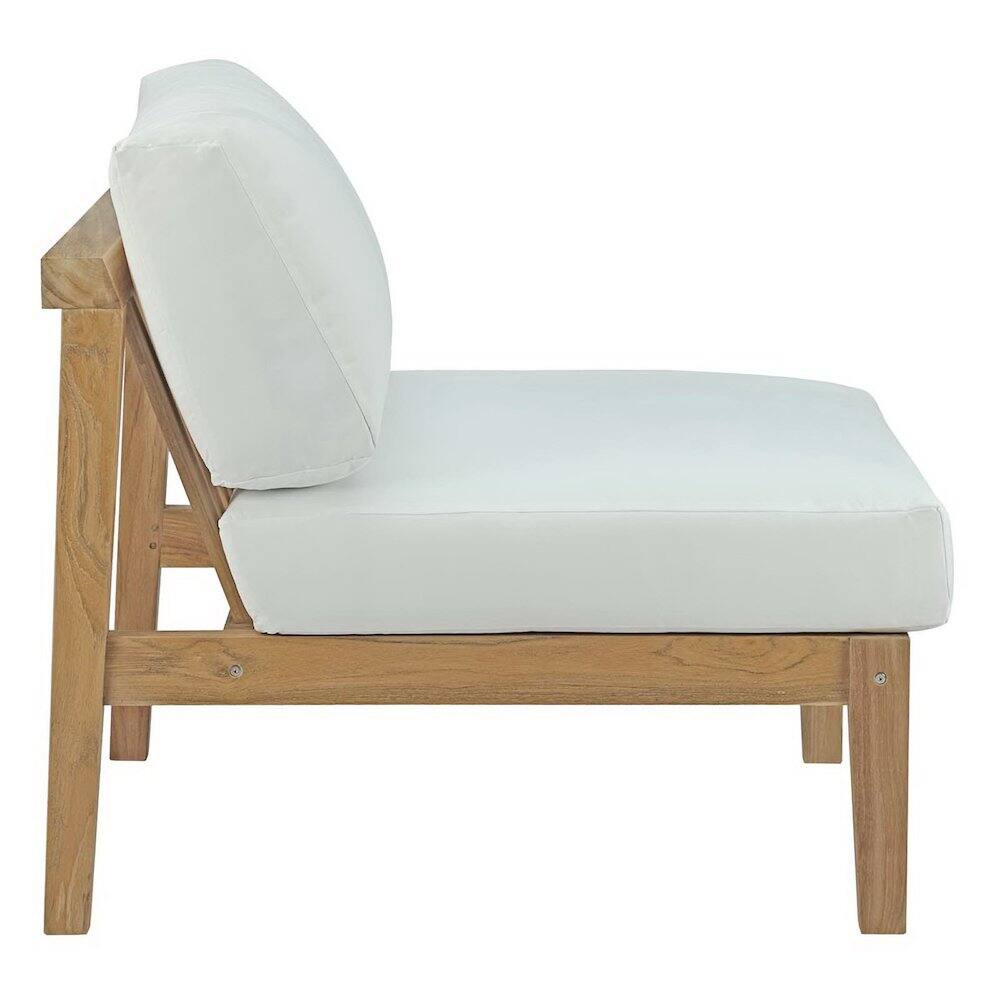 Angle. Modway - Bayport Outdoor Patio Teak Armless - White.