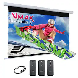 Elite Screens - VMAX Tab-Tension 3,125"Diag,16:9,Electric Drop-Down Matte White 4K UHD Projector Screen VMAXT125XWH3