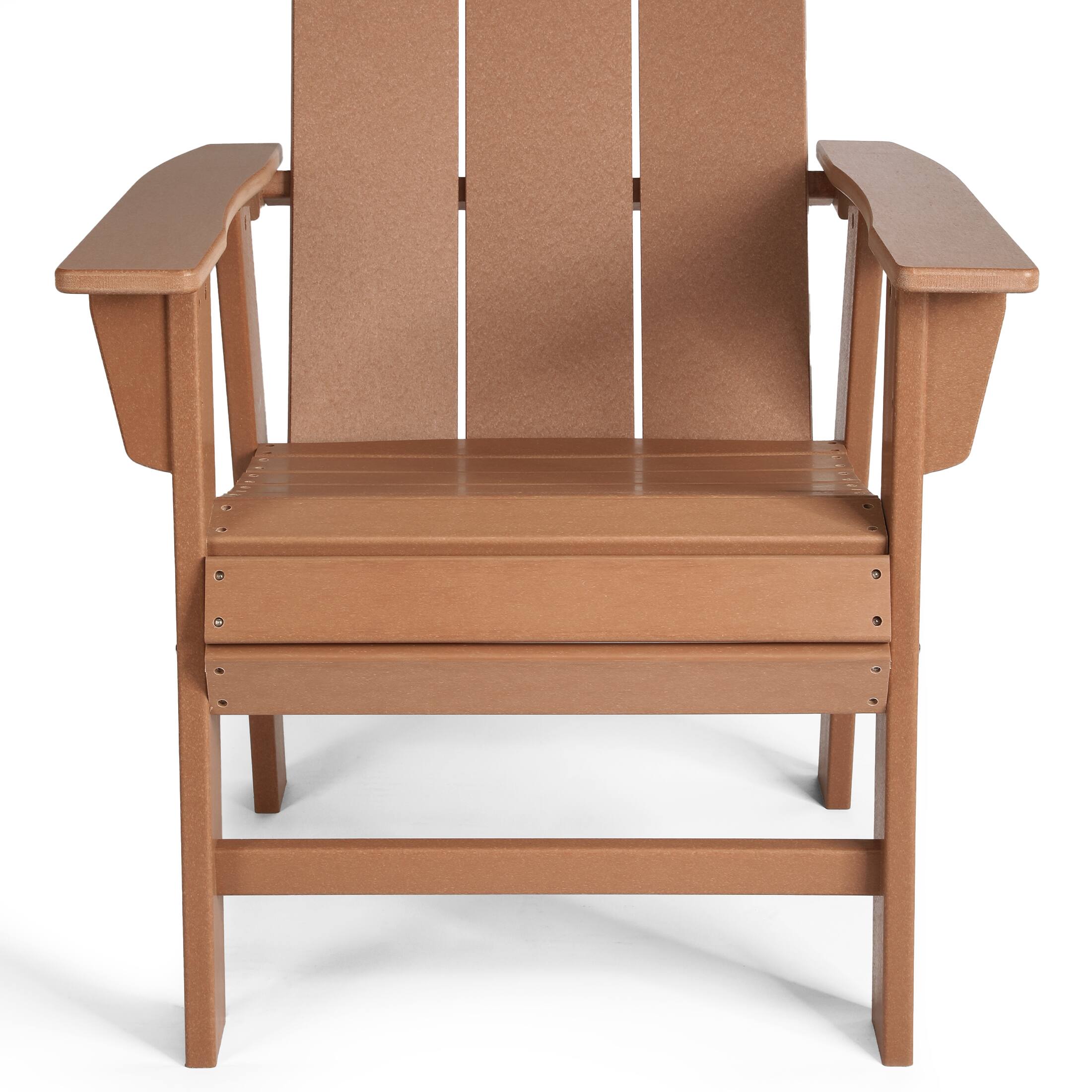 Alt View 4. WestinTrends - WestinTrends Ashore Outdoor Patio HDPE Plastic Modern Adirondack Dining Chair - Teak.