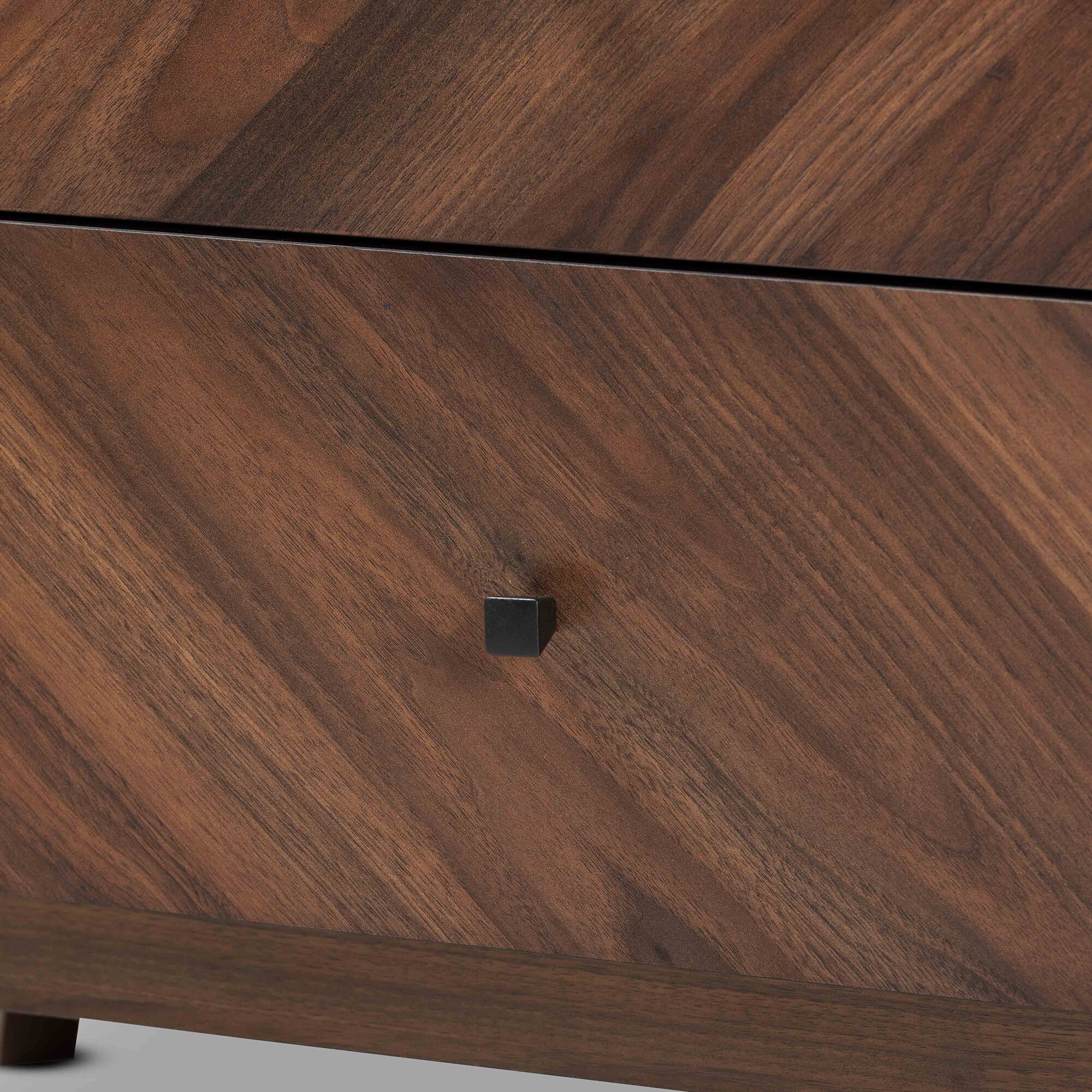 Alt View 1. Baxton Studio - Hartman Mid-Century Modern Finished Wood 3-Drawer Storage Chest - Walnut Brown.