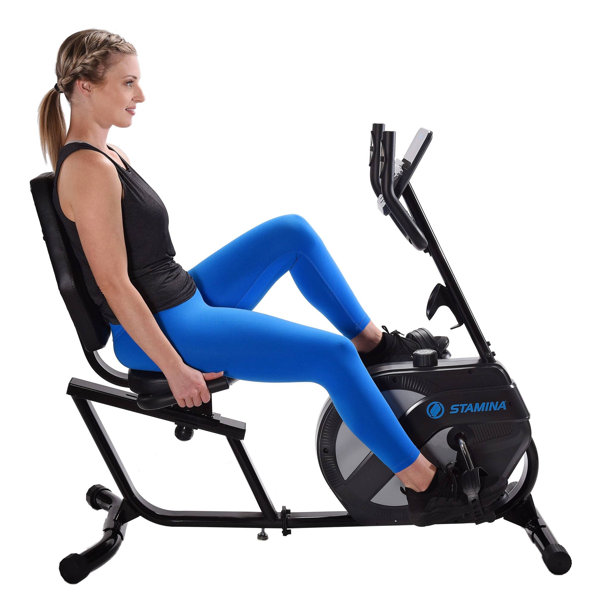 Alt View 3. Stamina Products - Stamina Products 1346 Stationary Magnetic Resistance Recumbent Exercise Bike - Black.