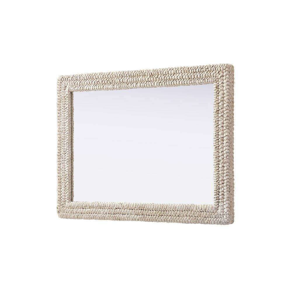 Alt View 1. Elegant Decor - Rectangle Cornhusk Mirror 30x42 in Linen White - Linen White.
