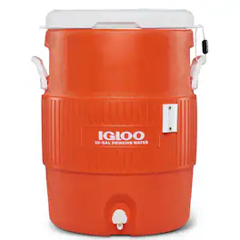 Igloo - 10 Gallon Seat Top Water Jug With Cup Dispenser - Orange