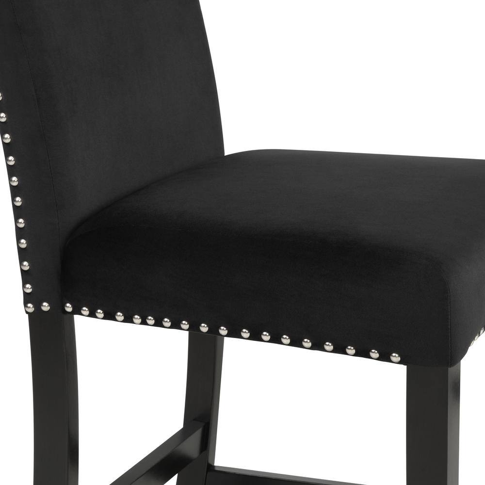 Alt View 2. New Classic Furniture - Furniture Celeste 39.5" Wood Counter Chair in Black (Set of 2) - Black.