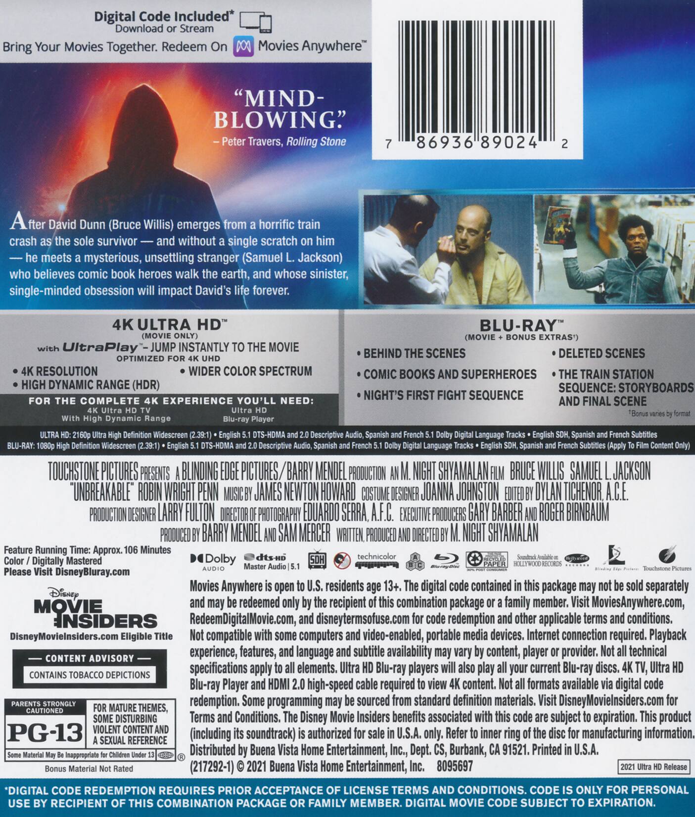 Alt View 1. Unbreakable   - 4K Blu-Ray.