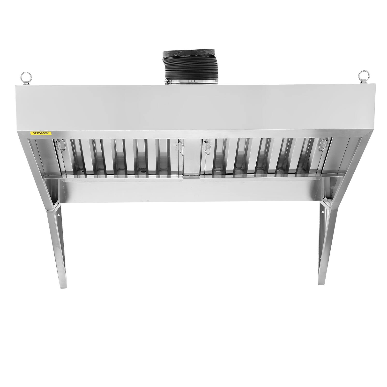 Alt View 5. VEVOR - Commercial Exhaust Hood, 5FT Food Truck Hood Exhaust, 201 Stainless Steel Concession Trailer Hood - primary colour.