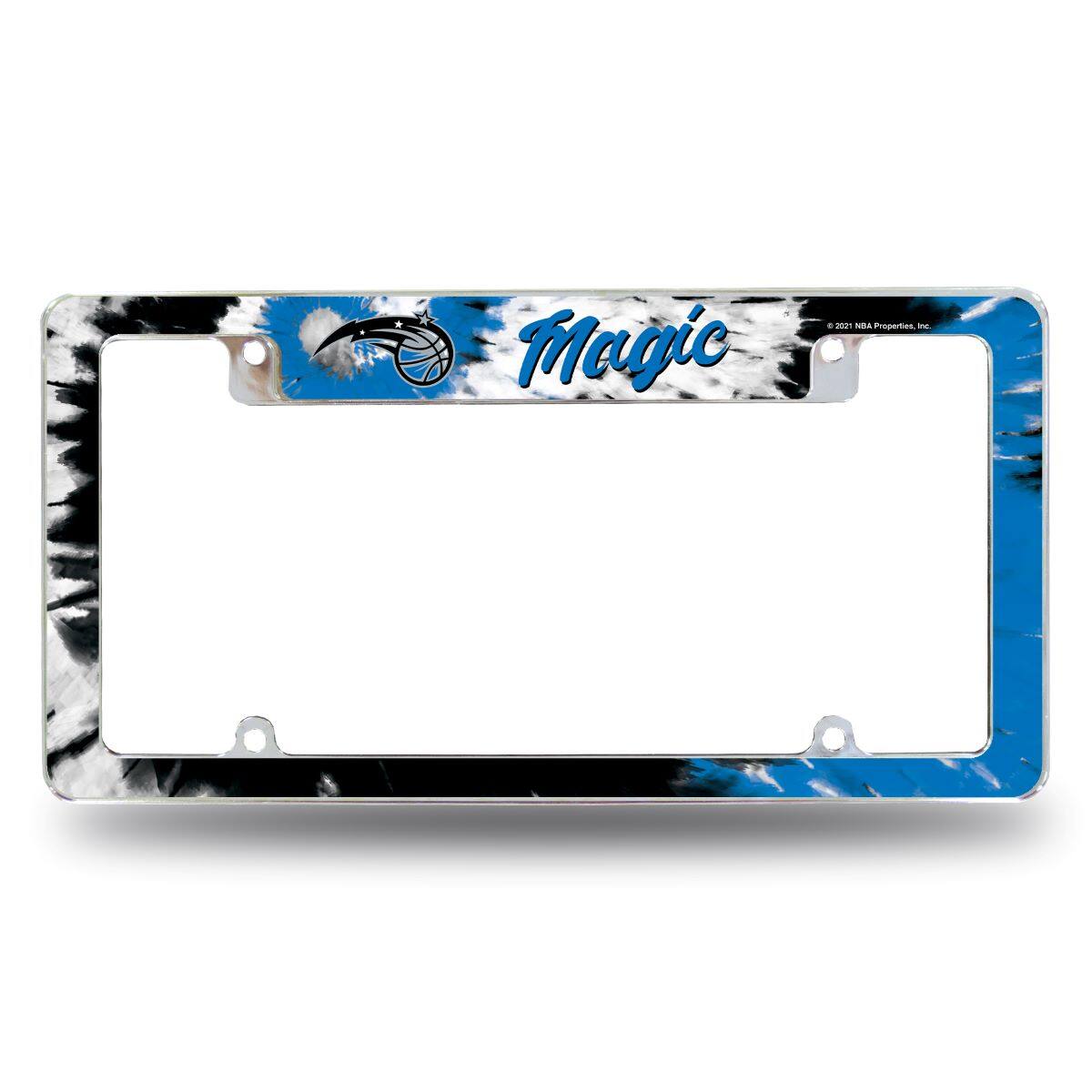 Orlando Basketball Magic Chrome Metal License Plate Frame - Tie Dye Design
