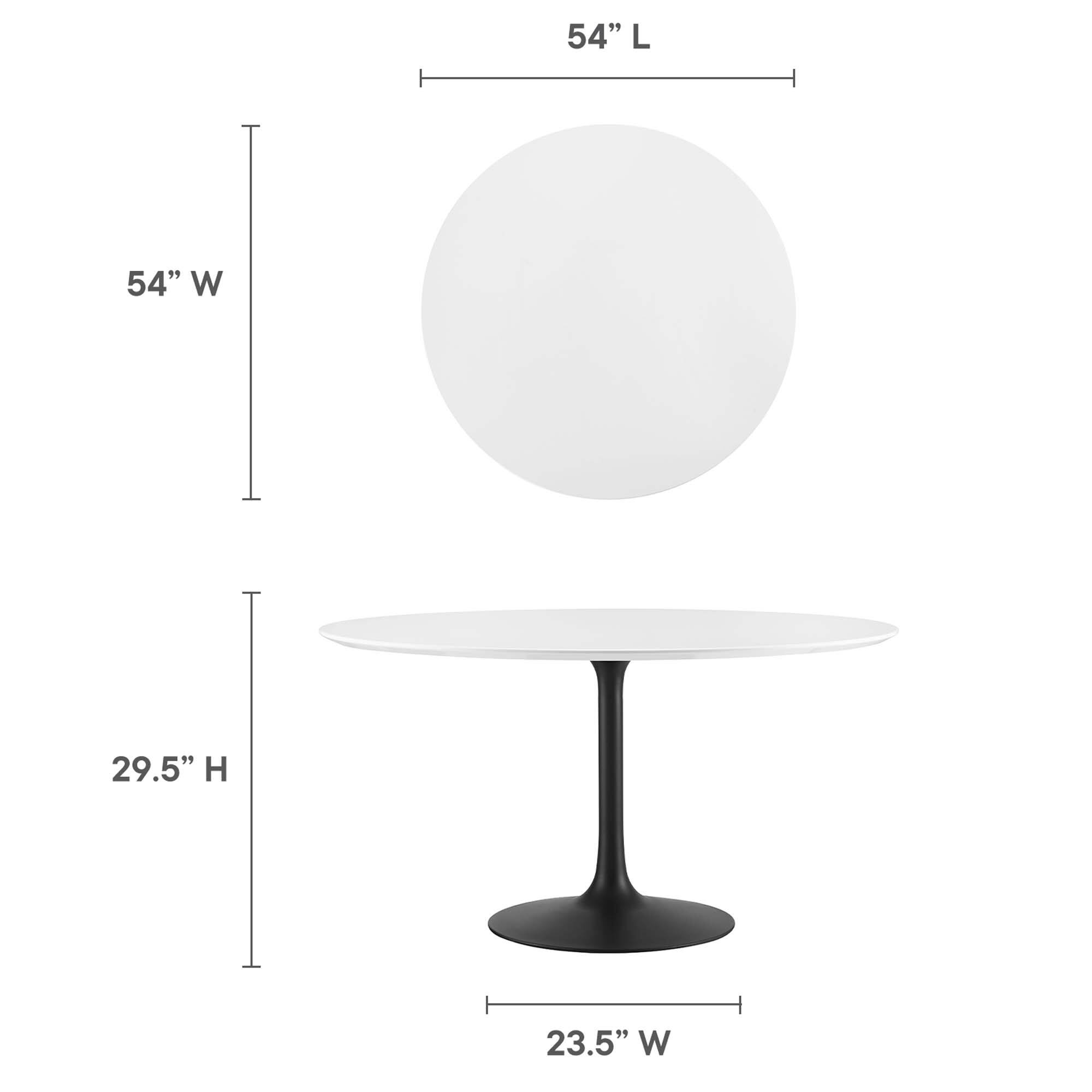 54" L  
54" W  
29.5" H  
23.5" W