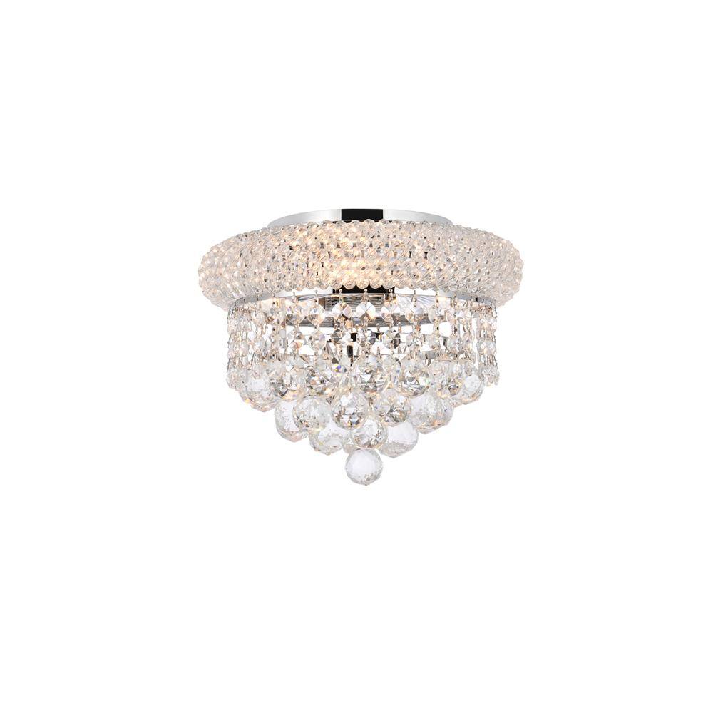 Alt View 6. Elegant Lighting - Primo 3 light Chrome Flush Mount Clear Royal Cut Crystal - Chrome.