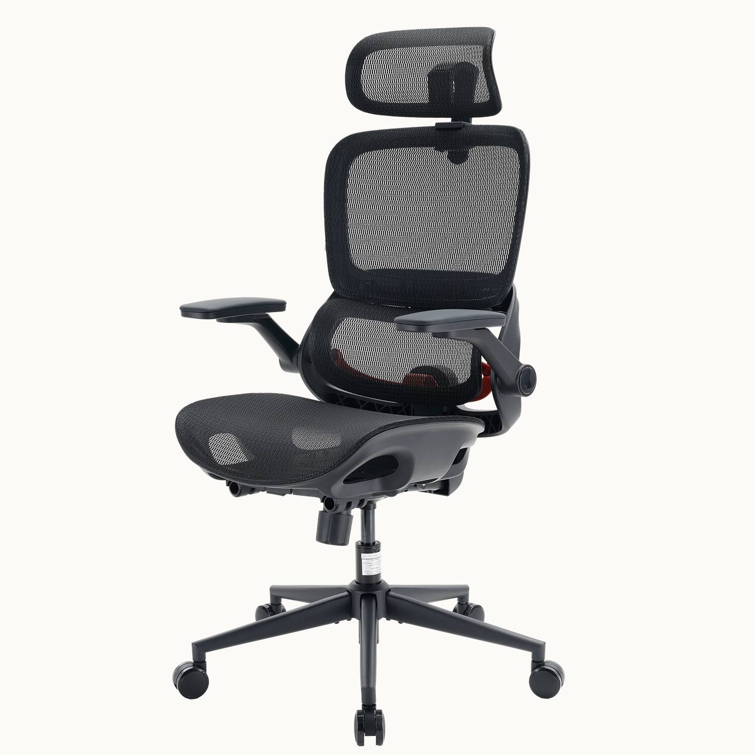Angle. SIHOO - B100 Pro Ergonomic Office Chair, Desk Chair With Adaptive Elastic Lumbar Support, 3D Ultra-Wide Headrest, 4D Arms - Black.