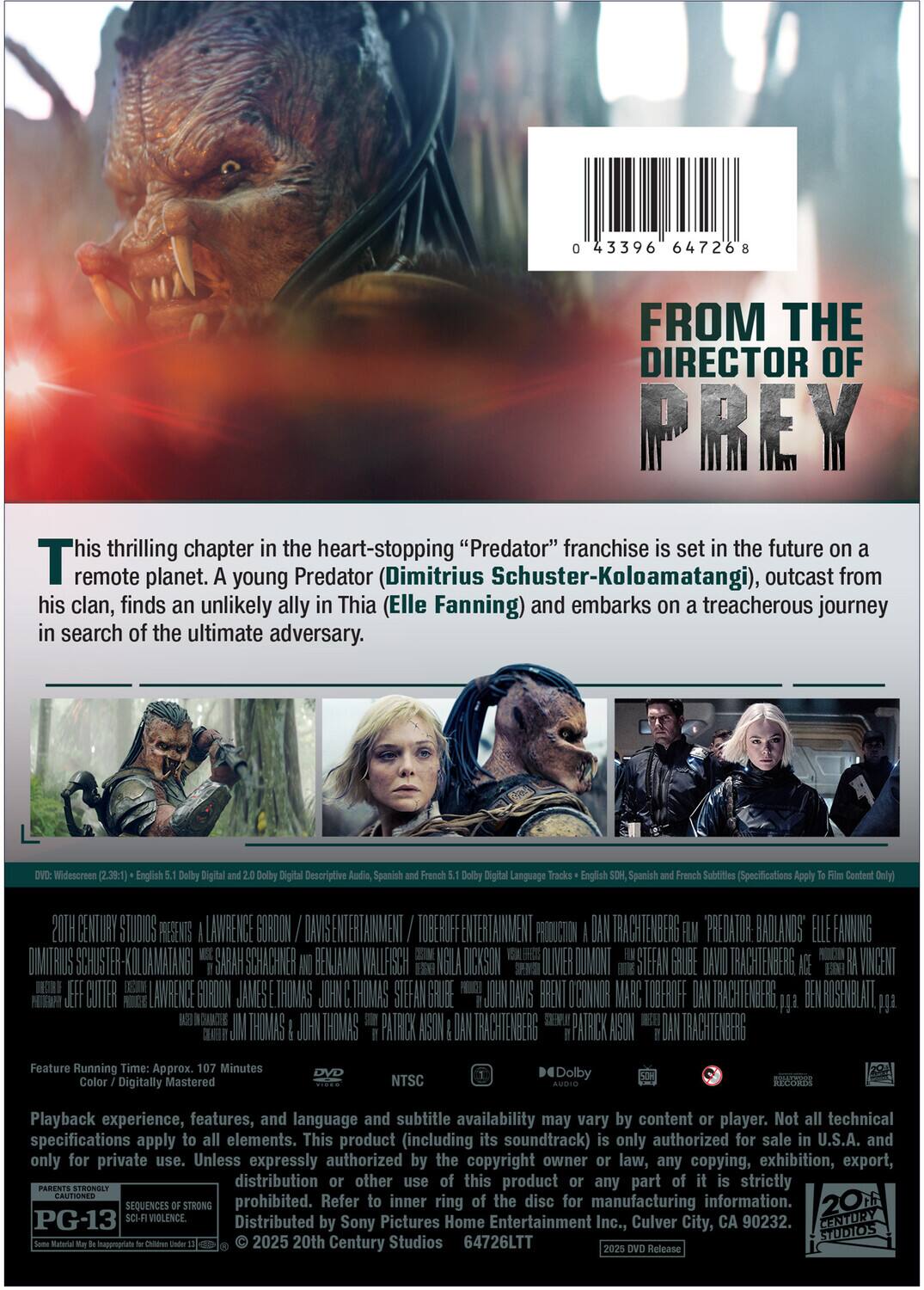 Alt View 1. Predator: Badlands   - DVD.