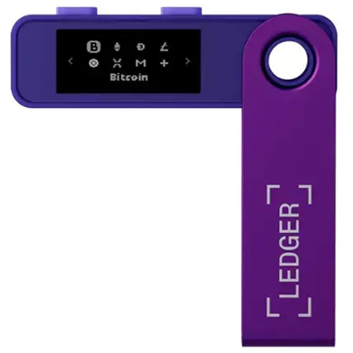 The text on the image reads "B D M + Bitcoin > 7 [LEDGER]". This text is grouped and corrected as follows:

"Bitcoin > 7 [LEDGER]"