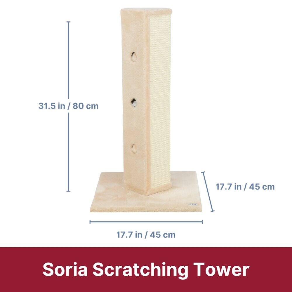 31.5 in / 80 cm  
17.7 in / 45 cm  
17.7 in / 45 cm  
Soria Scratching Tower