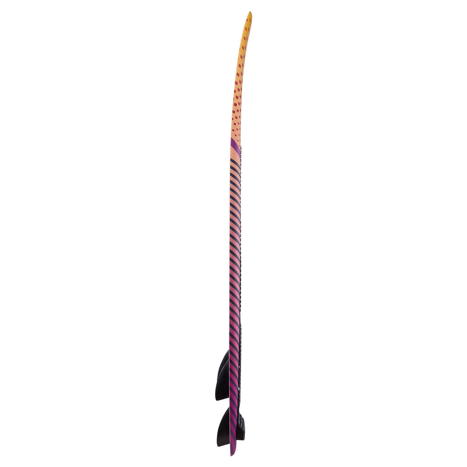 Alt View 5. VEVOR - 63-Inch Wakesurf Board, Wake Surfing Board with EPS Foam Core, EVA Non-Slip Pad & 3 Tail Fins, UV-Resistant Wakesurfing - Purple;Yellow.