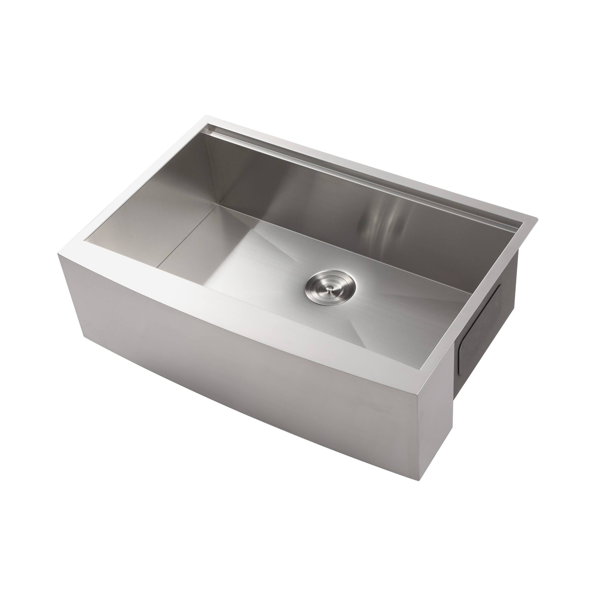 Alt View 1. Siljoy - 36x22x10"Farmhouse Apron Single Bowl Stainless Steel Kitchen Sink with Workstation - Brushed Nickel.