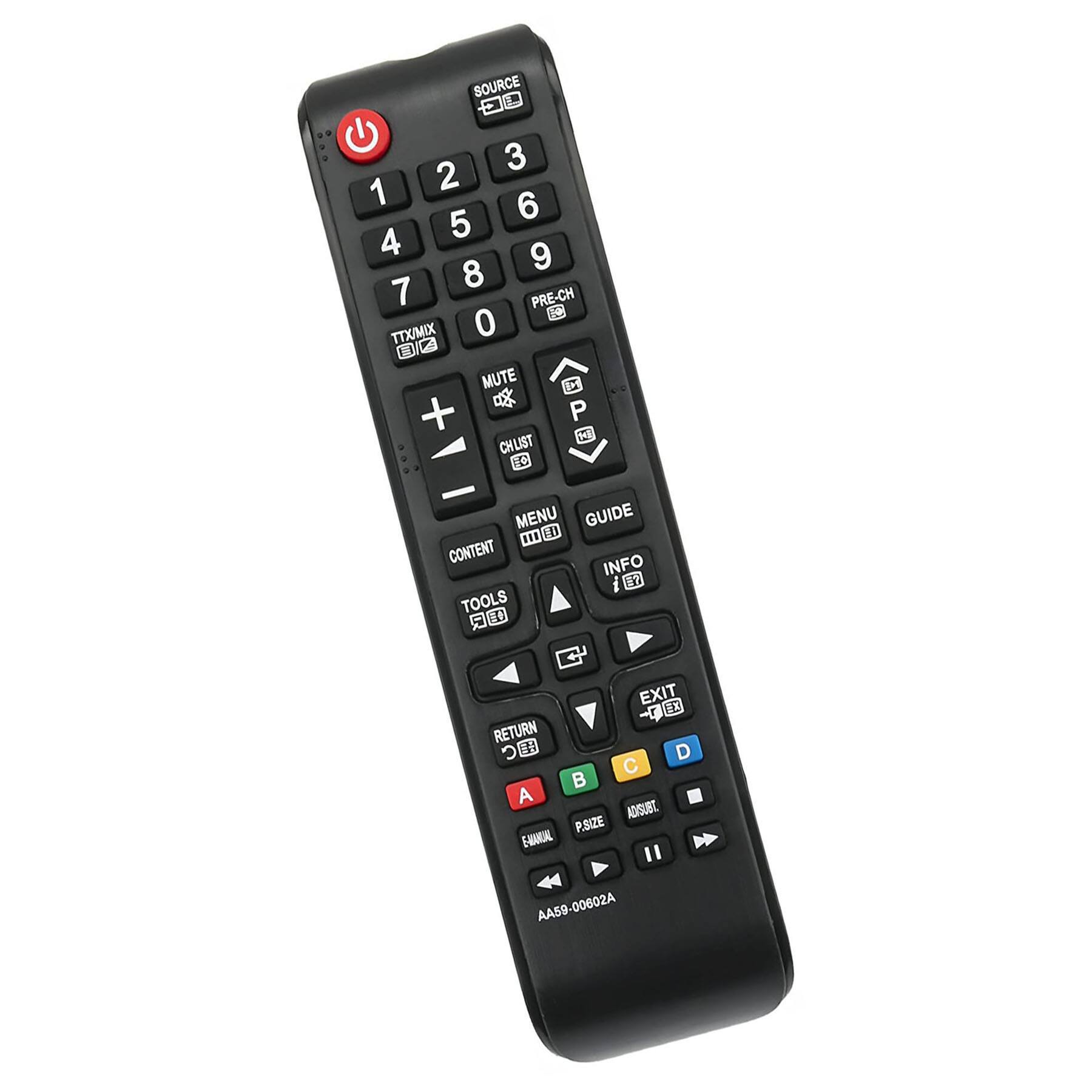 SOURCE 0 1 2 3 4 5 6 7 8 9 PRE-CH E-CH TTX/MIX MUTE CHLIST CONTENT INFO TOOLS EXIT RETURN MENU GUIDE P + B0 P.SIZE NOISUBT A NOISUBT AA59-00602A