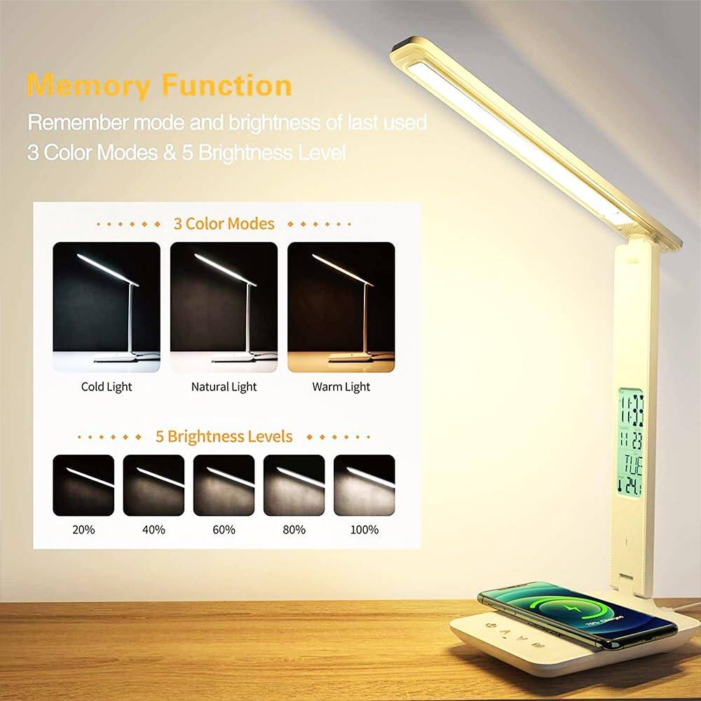 Memory Function  
Remember mode and brightness of last used  
3 Color Modes & 5 Brightness Level  

3 Color Modes  
Cold Light  
Natural Light  
Warm Light  

5 Brightness Levels  
20%  
40%  
60%  
80%  
100%