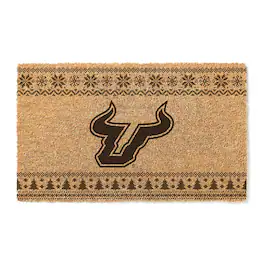 Jardine - South Florida Bulls 18" x 30" Holiday Coir Doormat - Brown
