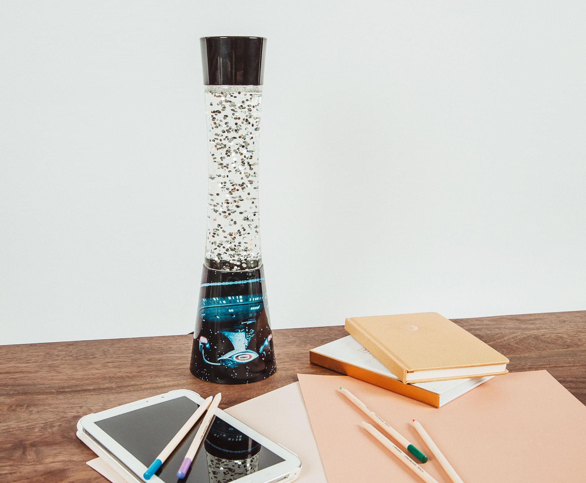 Alt View 4. Ukonic - Star Trek: The Next Generation USS Enterprise Glitter Motion Light | 16 Inches - Black.