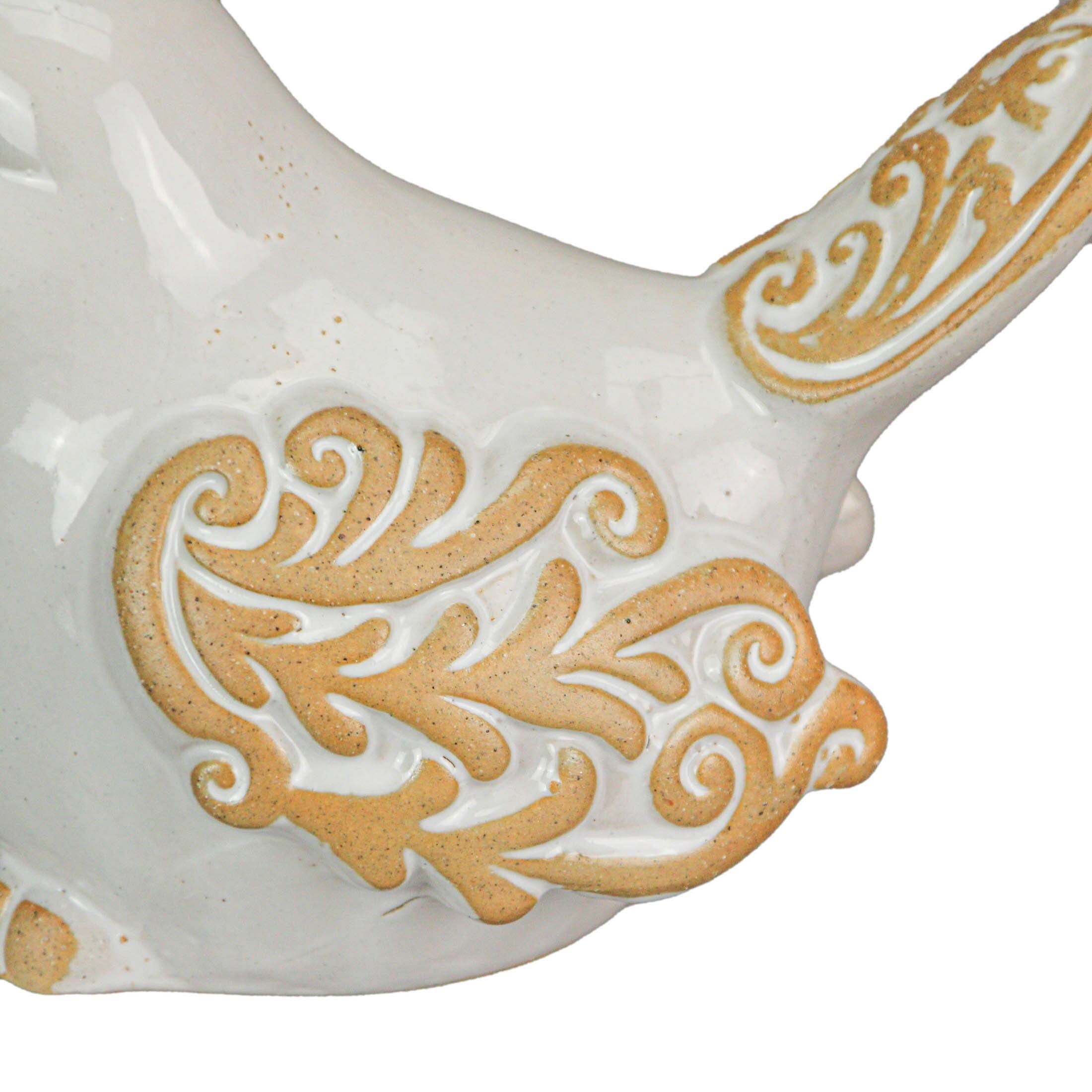 Alt View 3. Special T Imports - 7 Inch Ceramic Bird Figurine Farmhouse Art Home Decor Shelf Sculpture Set of 2 - Beige.