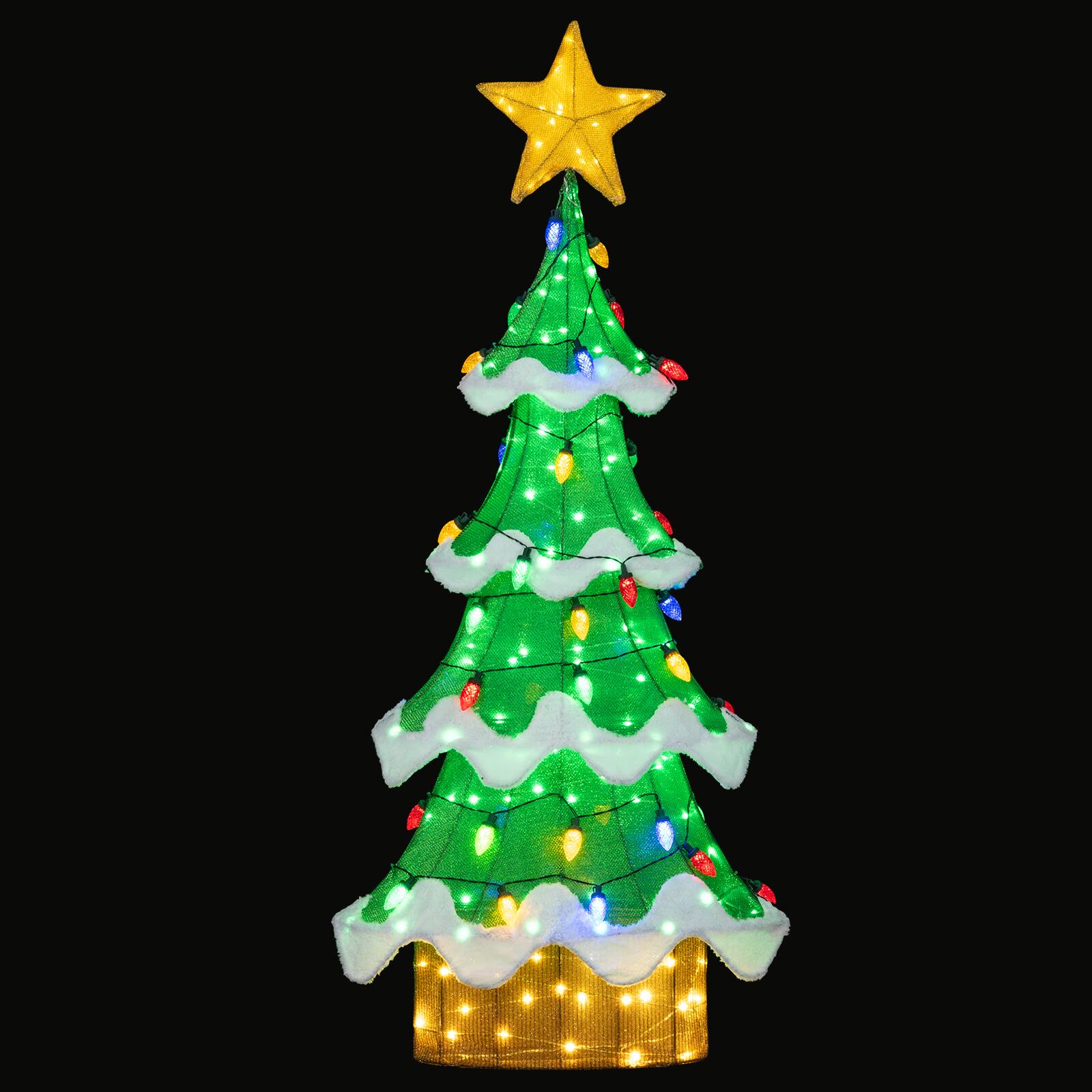 Alt View 3. Gymax - Gymax 4.3 ft Tall Lighted Christmas Tree w/34 Colorful Strawberry Bulbs LED Lights - Green, Yellow.