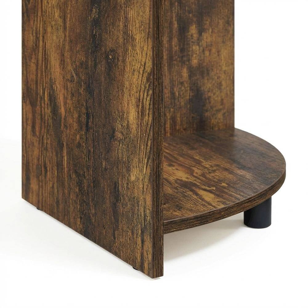 Alt View 2. FurniFact - 4-Tier Corner Shelf with Sturdy Engineered Wood Construction - Amber Pine.