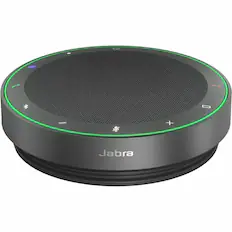 Front. Jabra - Speak2 75 Speakerphone - Wireless Bluetooth - Zoom - 4 Microphone(s) - 65 mm Speaker(s) - Desktop - Black.