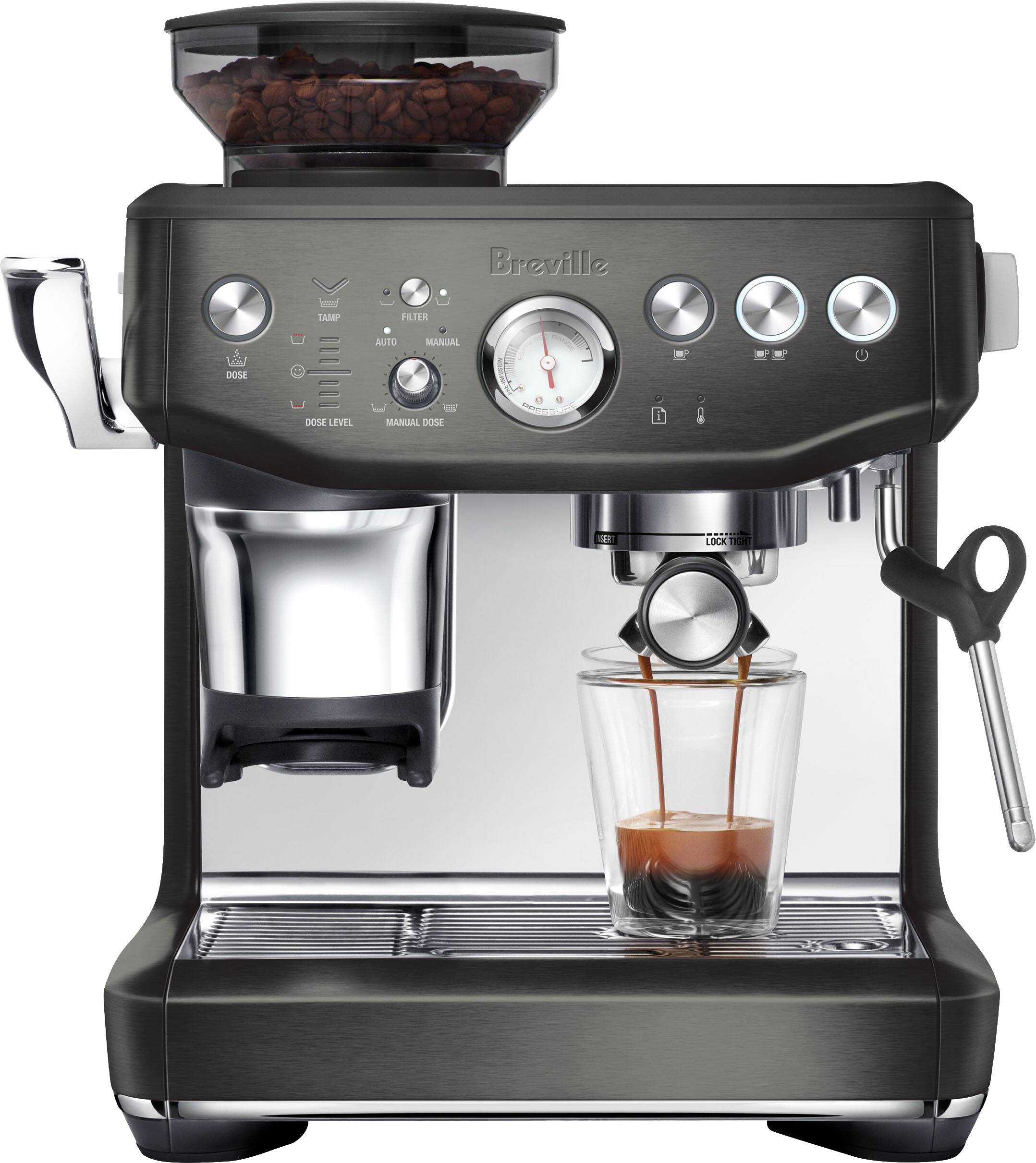 Breville

- TAMP
- FILTER
- AUTO MANUAL
- DOSE LEVEL
- MANUAL DOSE
- LOCK TIGHT
- LOCK TIGHT