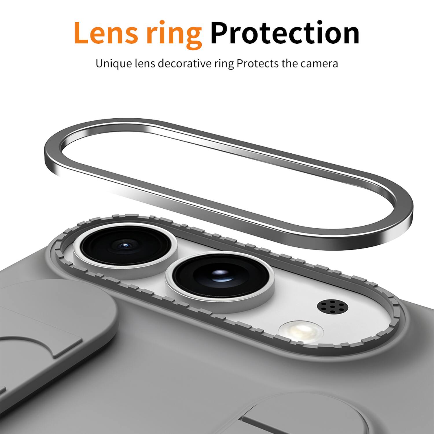 Lens ring Protection  
Unique lens decorative ring Protects the camera