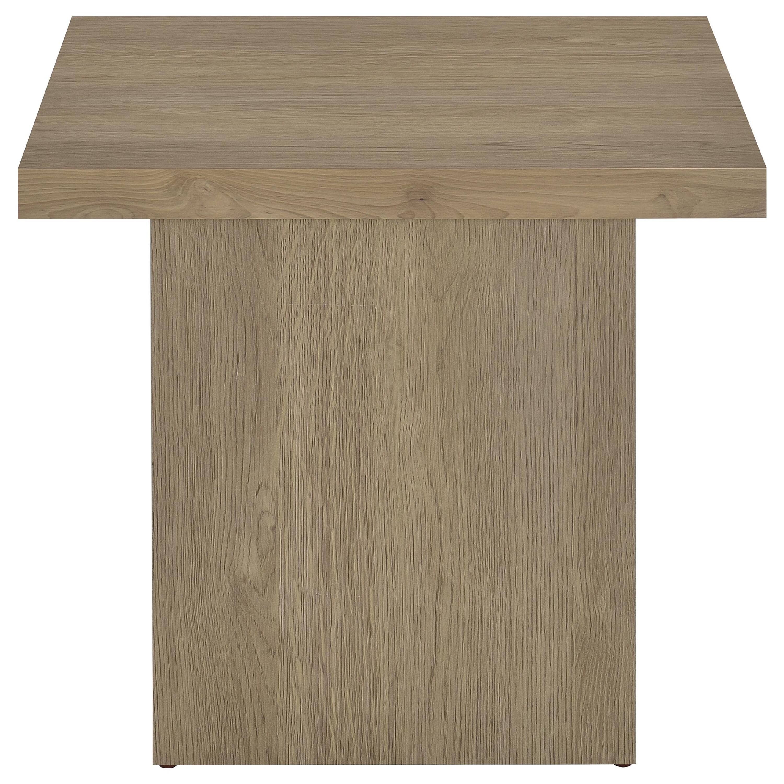 Alt View 1. Manhattan Lane - Darla Square Side-End Table, Block-Like Base, Wood 24 Inch - Latte Brown.