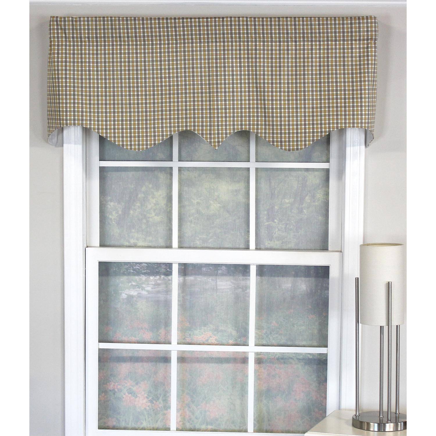 Angle. RLF Home - RLF Home Gee Regal 100% Cotton with Fully Lined 3" Rod Pocket Valnance for Windows 50" x 17" Gray - Gray.