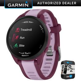 Garmin - Forerunner 165 Music Smart Sport Watch, Berry + Lilac w/ Warranty Bundle - Berry/Lilac - (2024)