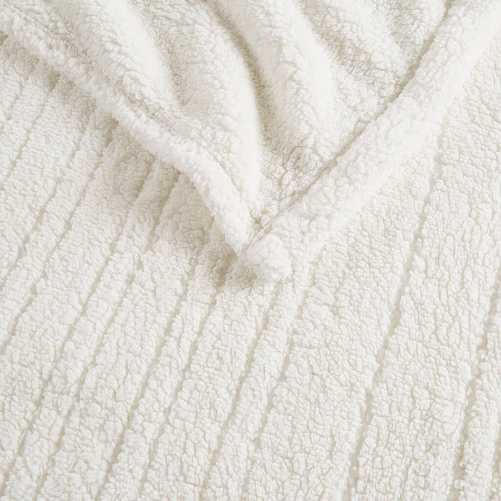 Alt View 5. Gracie Mills - Gracie Mills Jorah Solid Sherpa Electric Heated Blanket - Ivory.