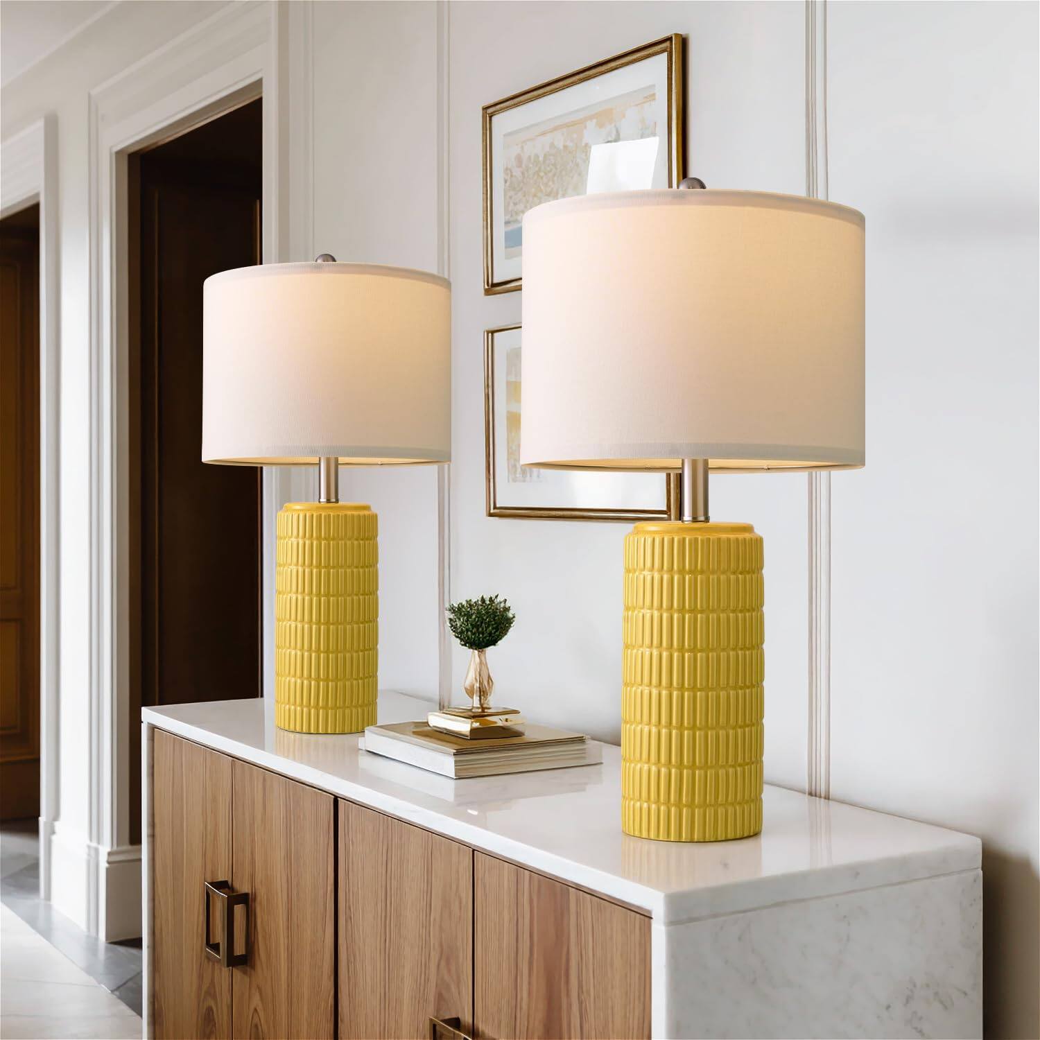 Modern Yellow - 23'' Ceramic Lamps