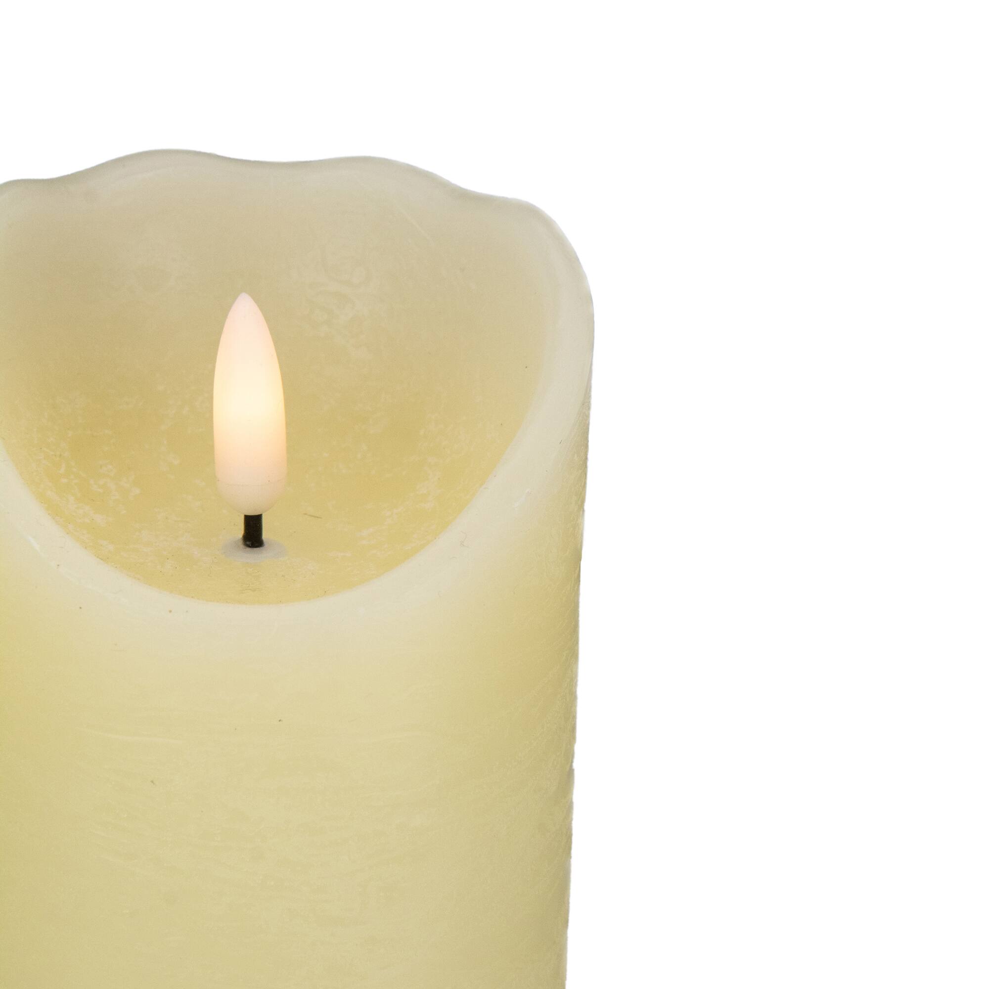 Alt View 3. Northlight - 4" Off White Flameless Battery Operated Flickering Wax LED Candle - Ivory.