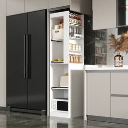 Famapy - Space - Saving Kitchen Tall Cabinet Modern Minimalist Design for Easy Access & Organized Storage - White